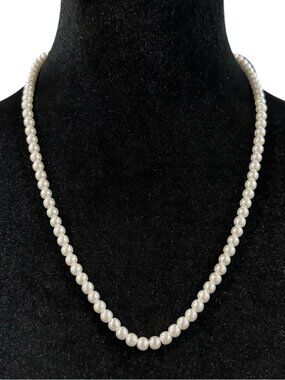 Claires Faux Pearl Necklace White 32 Inch Length